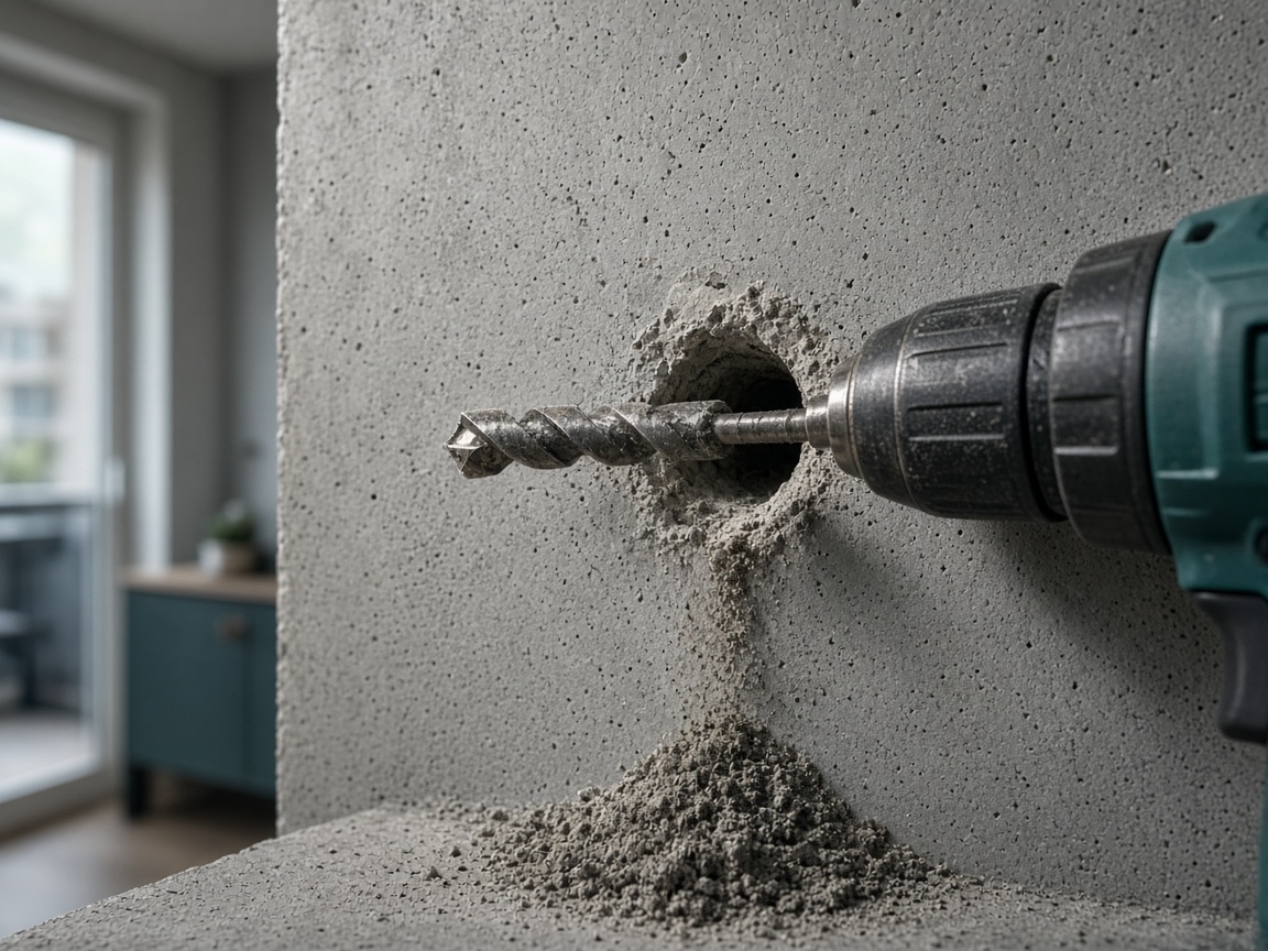 Găurire în beton cu bormașină cu percuție